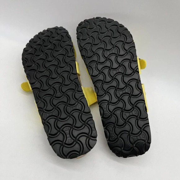 Vtg Birkenstock‎ Yellow Patent Leather Papillio Criss Cross Slides Womens 7 (38) - Picture 12 of 12